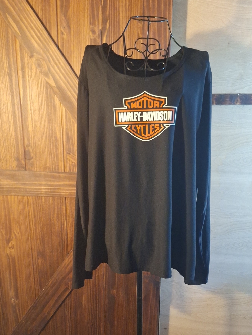 Harley-Davidson Black Long Sleeve Shirt with Orange Logo